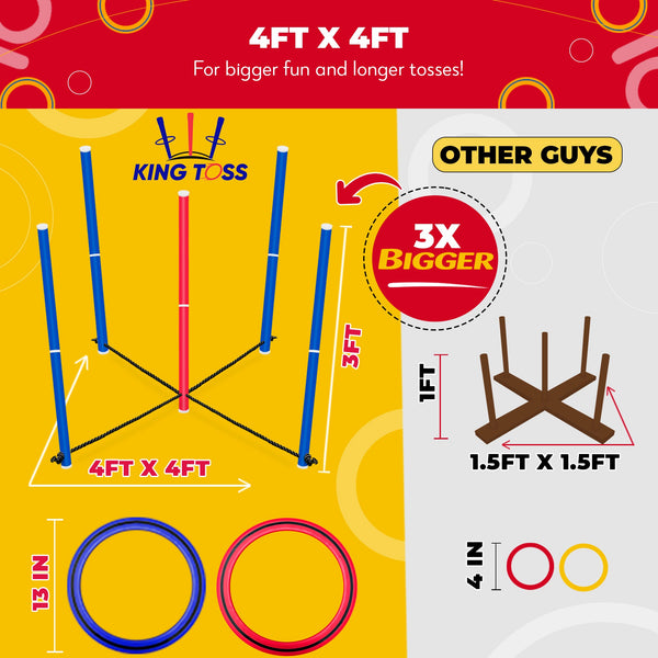 King Toss Giant Ring Toss Game for Kids and Adults Brookstone Dev