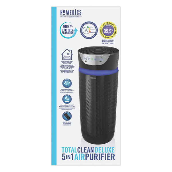 Homedics TotalClean Deluxe 5 in 1 Tower Air Purifier