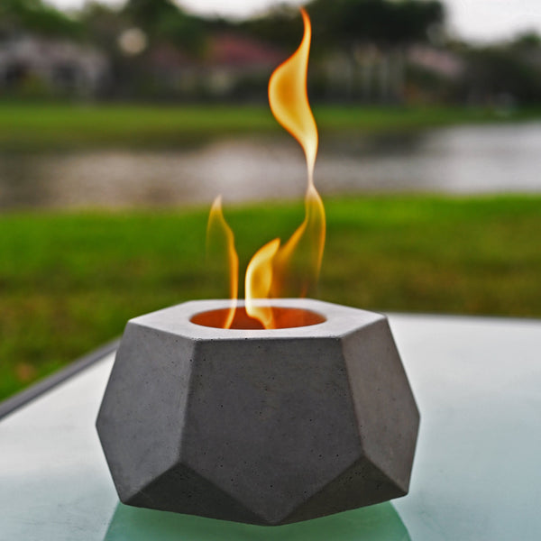 Colsen Hex Large Concrete Tabletop Fire Pit Brookstone Dev